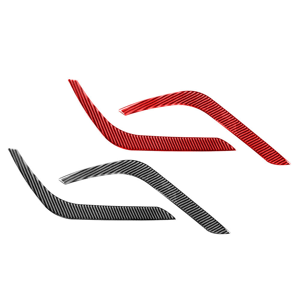 Headlight Eyelids Eyebrow Cover Trim Fit for Toyota Tundra 2014-21 Carbon Fiber Red