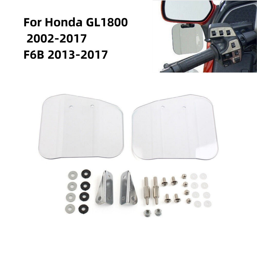 Clear Hand Guard Air Wing Deflector Windshield Mirror Mount for Honda GL1800 F6B