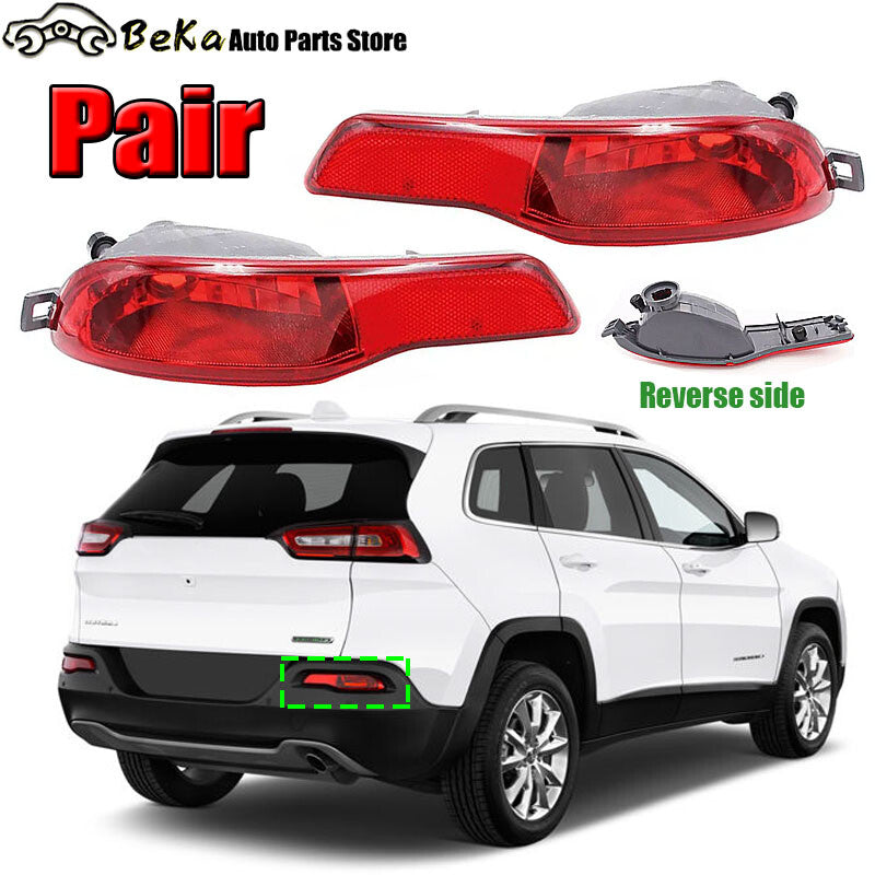 2 pieces of rear bumper light reflector taillights for 2014-2018 for Jeep Cherokee LHRH