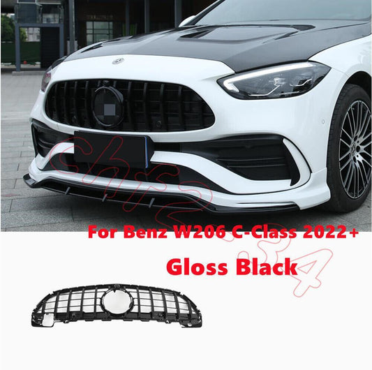 Fit for Benz W206 C-Class 2022+ ABS Gloss Black Front Grille Grill Cover Trim
