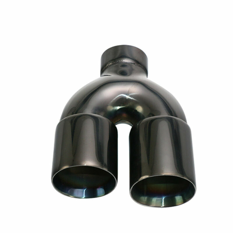 2PCS Universal Dual exhaust tip Double Wall Stainless Steel exhaust 2.5'' Black