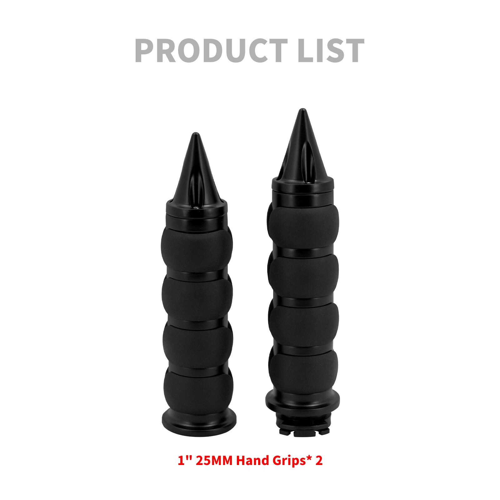 1 Black Spike Handle Bar Hand Grips for Harley Sportster Dyna Softail Toruing