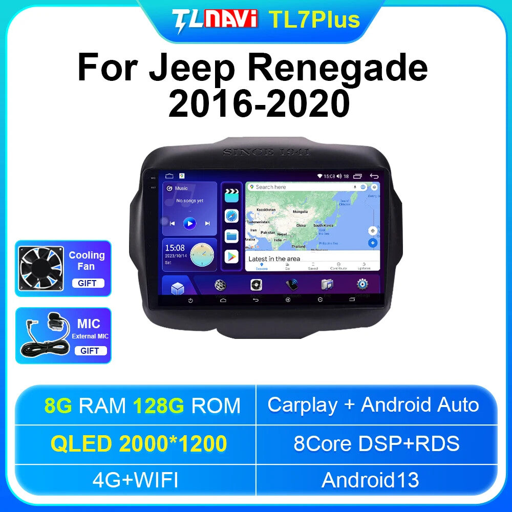 for Jeep Renegade 2016-2020 Multimedia GPS Auto Radio Stereo Navigation Car DVD