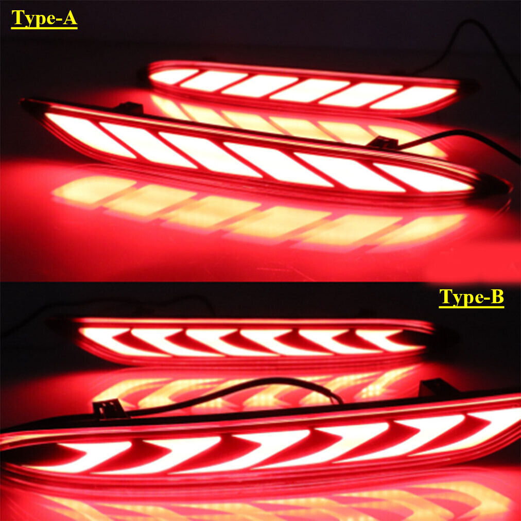 2pcs LED Rear Brake Taillight Bumper Reflector Lights for Honda Crider 2019-20 B