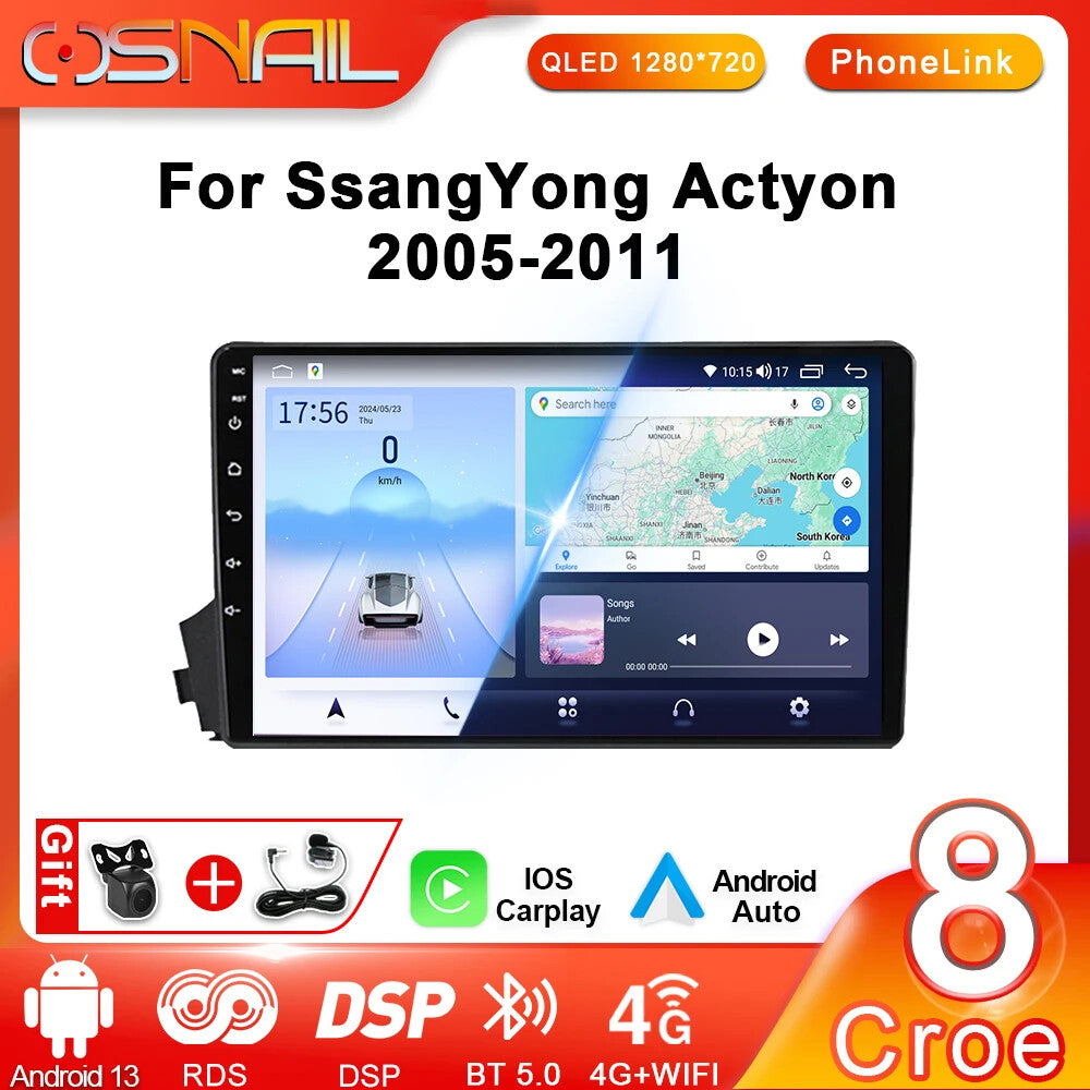 for Ssangyong Kyron/Actyon 2005-2011 Android Car Radio CarPlay GPS Stereo Player