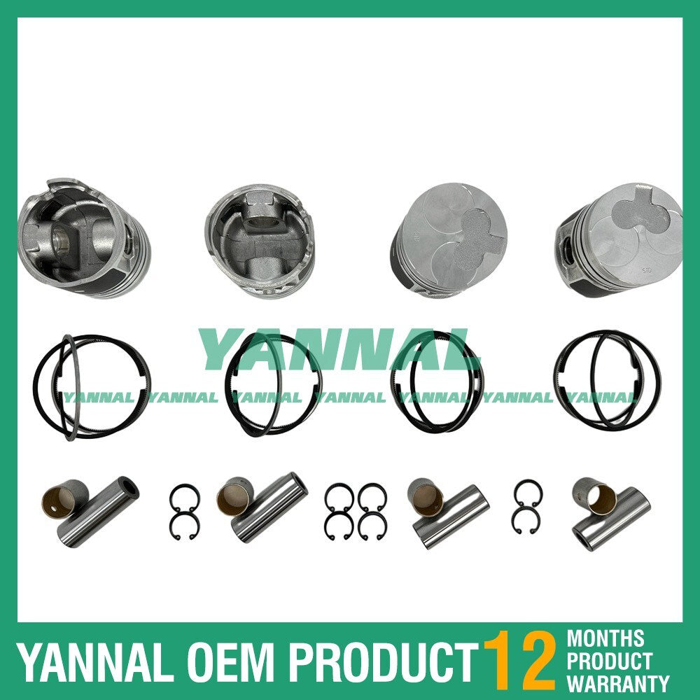 4-piece overhaul and rebuild kit with washers and bearings for Isuzu 4FB1 Iseki tractors