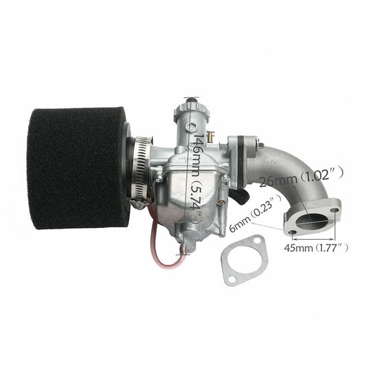 26mm VM22 carburetor air filter inlet tube suitable for 125cc 140cc Pit bicycles
