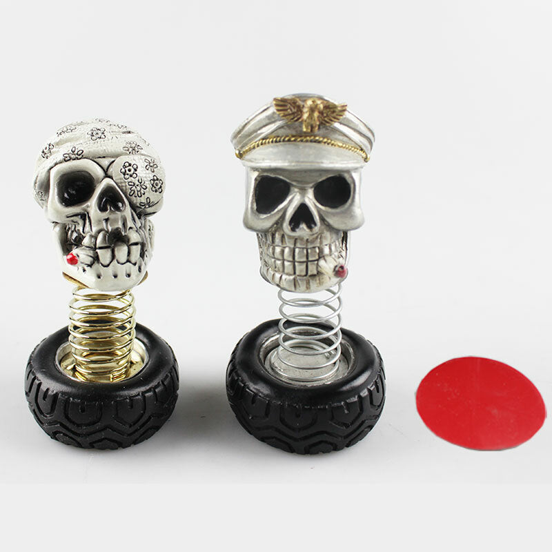 Skull Head Tire Spring Skulls with a Cigarette Butt Fixed Sticker Halloween Gift