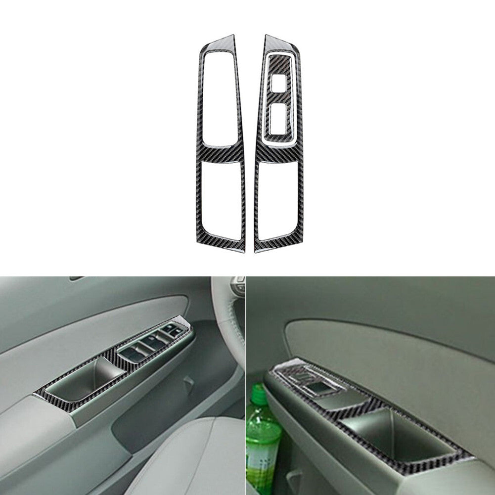 3Pcs Carbon Fiber Front Window Control Cover Trim for Subaru Forester 2009-2013