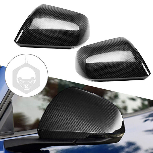 CAR SIDE MIRROR COVERS FIT 2015-2020 for FORD for MUSTANG W/O LED SIGNAL CARBON FIBER
