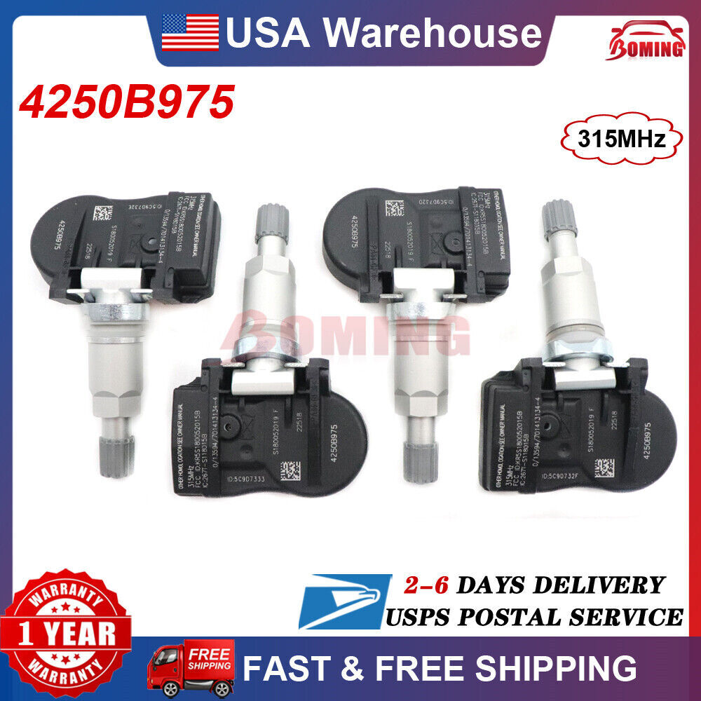 (4) TPMS 4250B975 for Mitsubishi Outlander Lancer i-MiEV TIRE PRESSURE SENSOR US