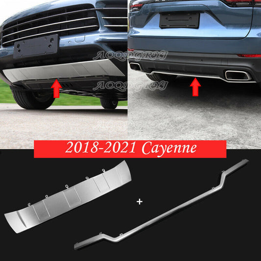 for Porsche for Cayenne 2019-2023 FR Bumper Protector Skid Plate Guard Trim Covers