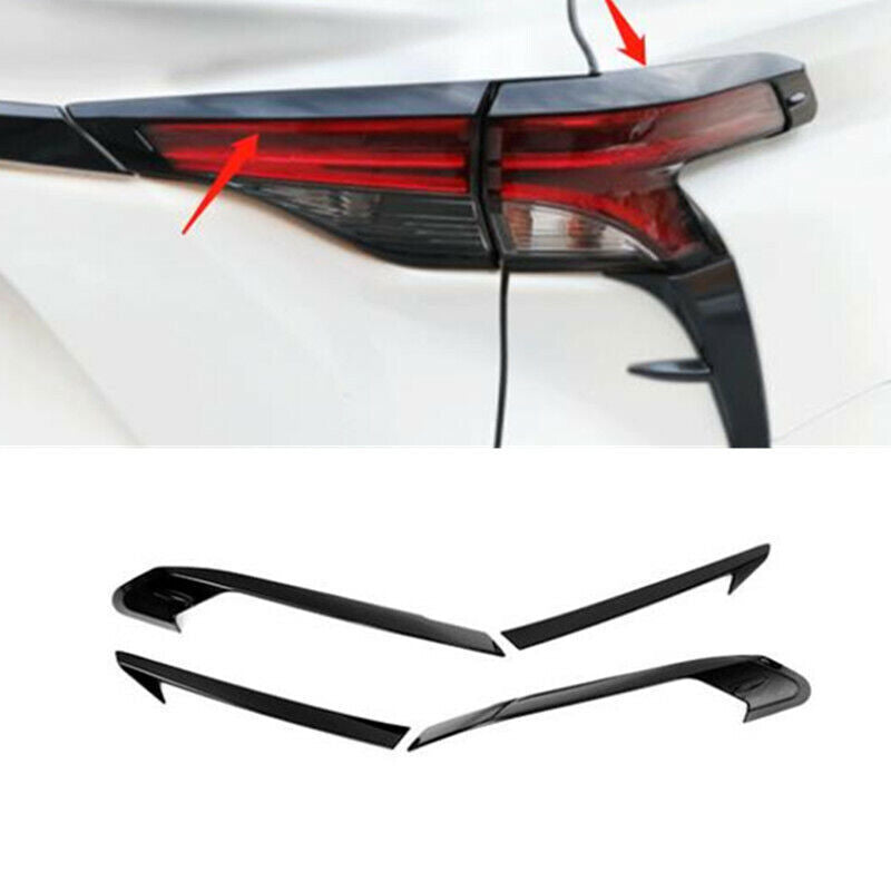 4X Gloss Black Rear Tail Light Lamp Eeybrow Cover Trim for Toyota for Sienna 21-2024