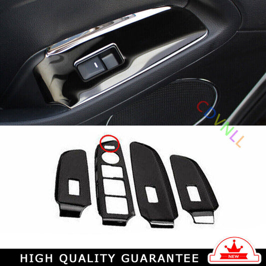 Car Glass Window Lifting Lock Cover Trim for Kia K3 Forte 2014-2018 Black Steel
