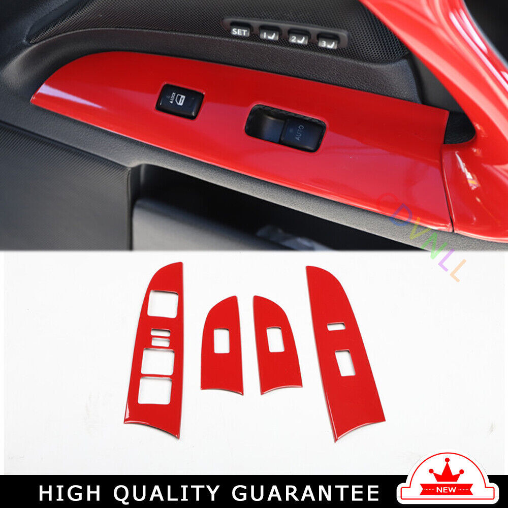 Glass Window Lifting Lock Panel Trim Interior Fit for Lexus IS 06-11 Bright Red