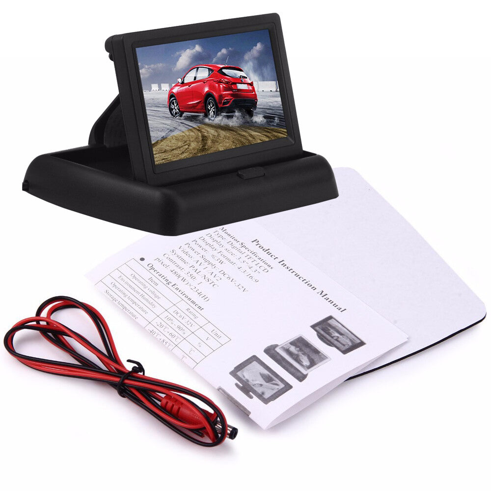 Car 4.3 Color Foldable Digital LCD Display Screen Rearview Parking Monitor