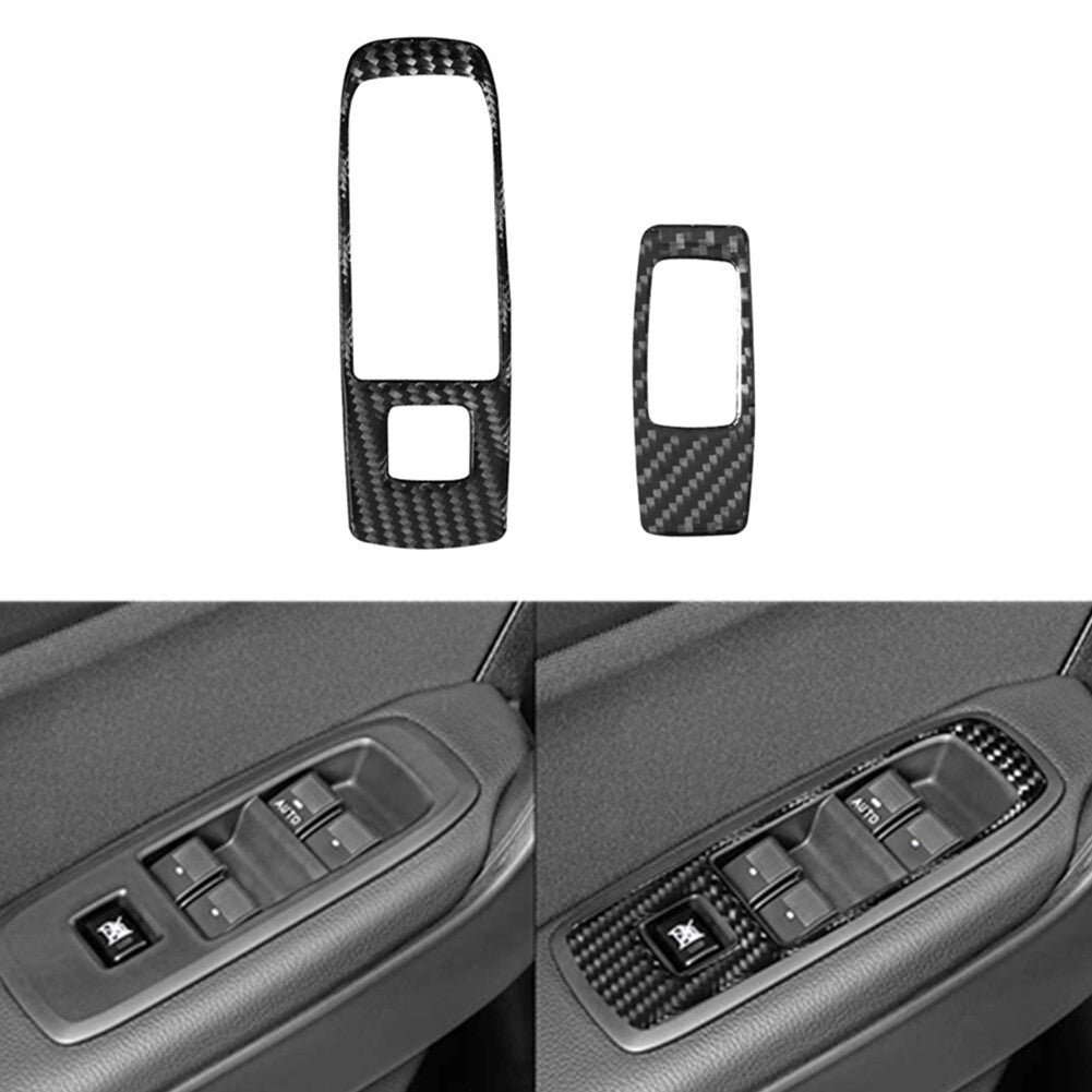2X Carbon Fiber Front Door Control Frame Cover Trim for Ford Ranger 2019-2022