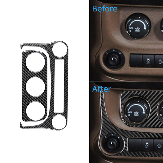 2Pcs Carbon Fiber Power Control Panel Cover Trim for Jeep for Wrangler JK 2011-2017