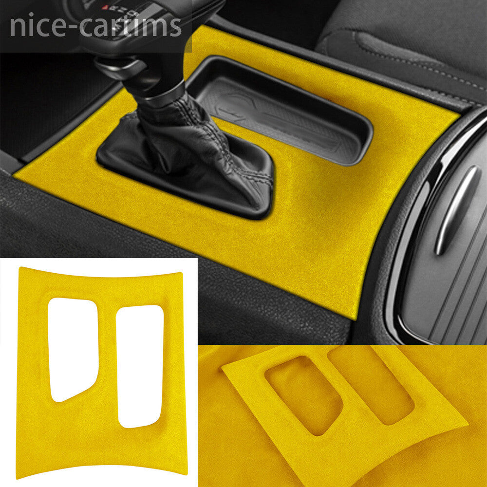 Suede Yellow Center Console Gear Shift Box Panel Cover for Dodge Charger 2015-22