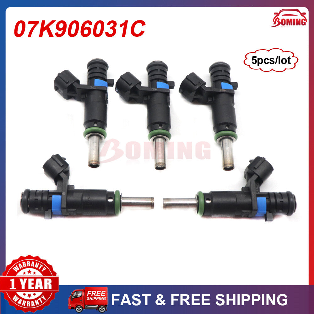 5PC New Fuel Injector 07K906031C for VW for Passat for Golf Beetle Rabbit 2.5L 2007-201