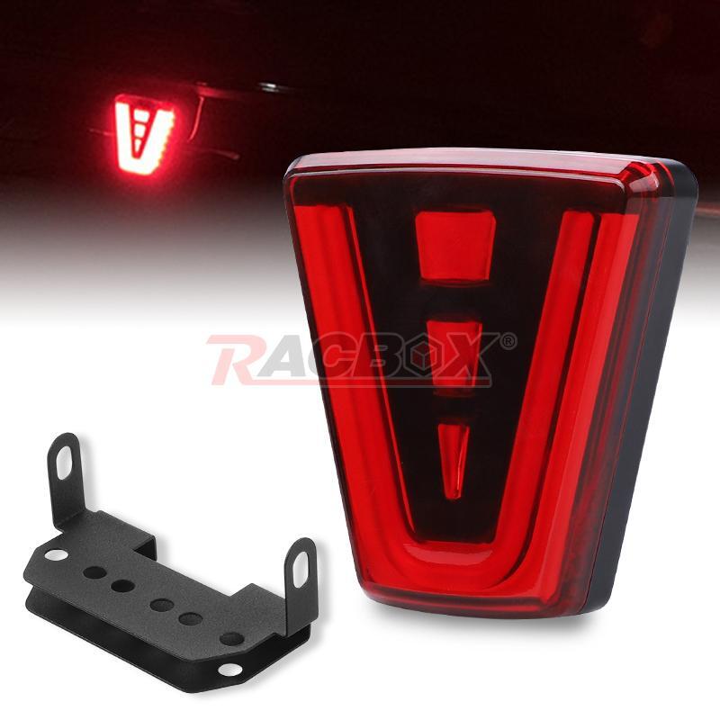 Universal Red Triangle Car LED Tail Brake Light Red +Bracket for Trucks Trailers