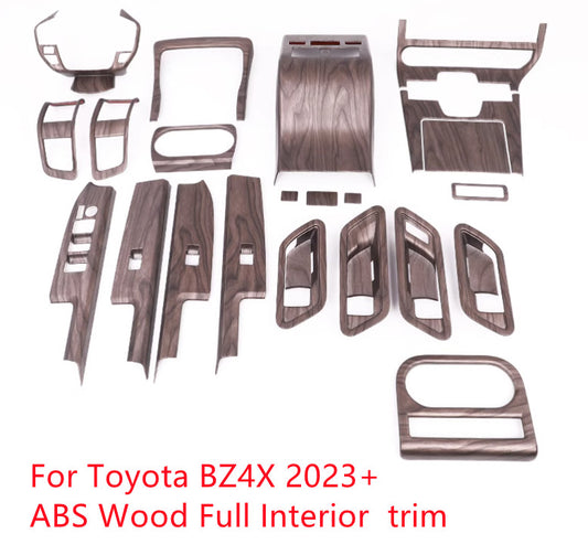Fit For 2023-24 for Toyota Bz4x Peach Wood Look ABS Full Interior Moulding Trim 22P