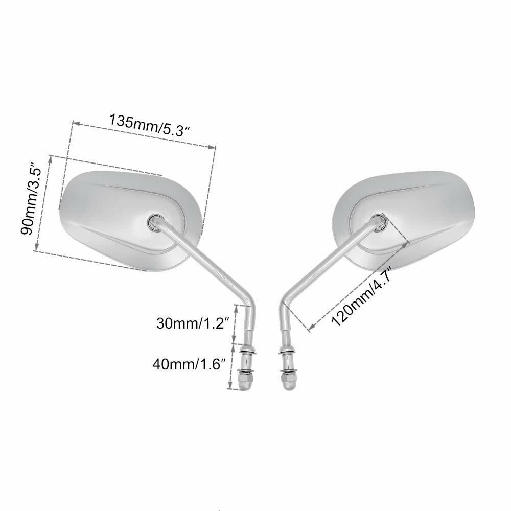 Pairs Side Mirrors For Har-ley Softail Road Glide Motorcycle Rearview 1982- 20