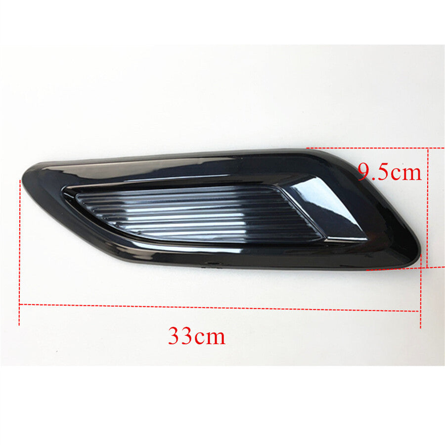 Universal Car Air Flow Intake Hood Scoop Vent Bonnet Glossy Black Cover Kit 3Pcs