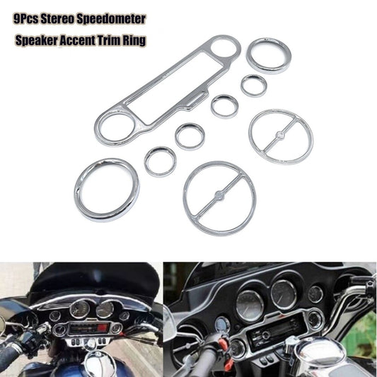 Chrome Inner Fairing Gauge Speaker Trim for Harley Electra Street Glide 96-13