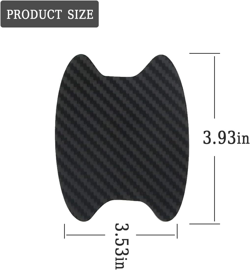 8Pcs Gold Carbon Fiber Car Door Handle Anti-Scratch Protector Film Sticker