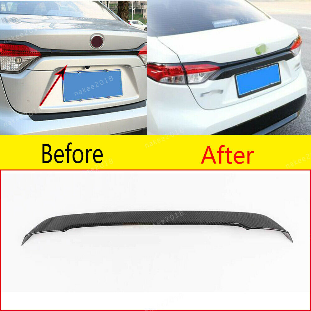 Carbon Fiber Rear Door Trunk Lid Molding Cover Trim for Toyota for Corolla 2019-2022
