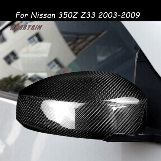 for Nissan 350Z Z33 2003-2009 Pair Carbon Fiber Side Rearview Mirror Cover Caps