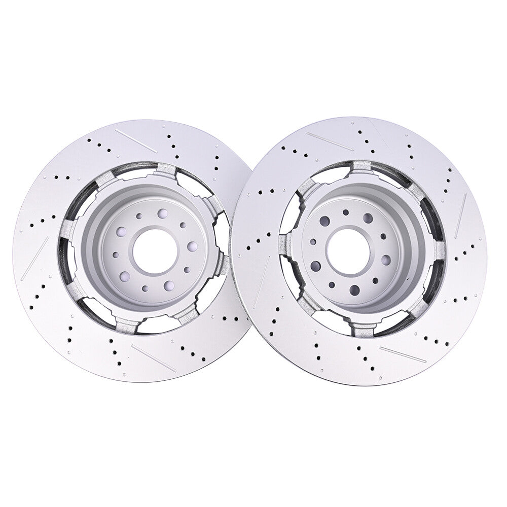 Fit for Maserati GranTurismo Gt front brake pads + rotors drilled  slotted 606