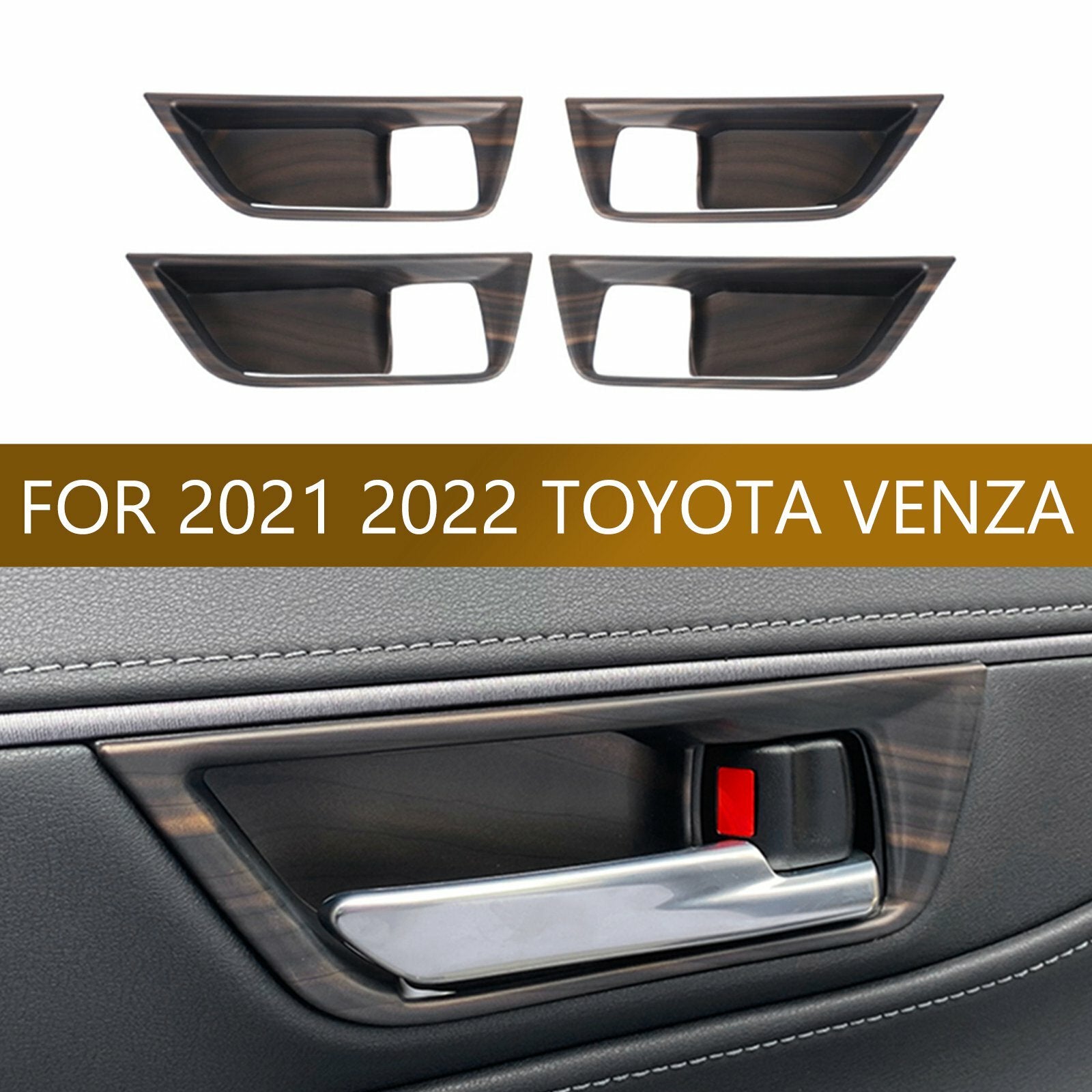 for Toyota Venza 2021 2022 Wood Grain Interior Door Handle Bowl Cover Trim AT