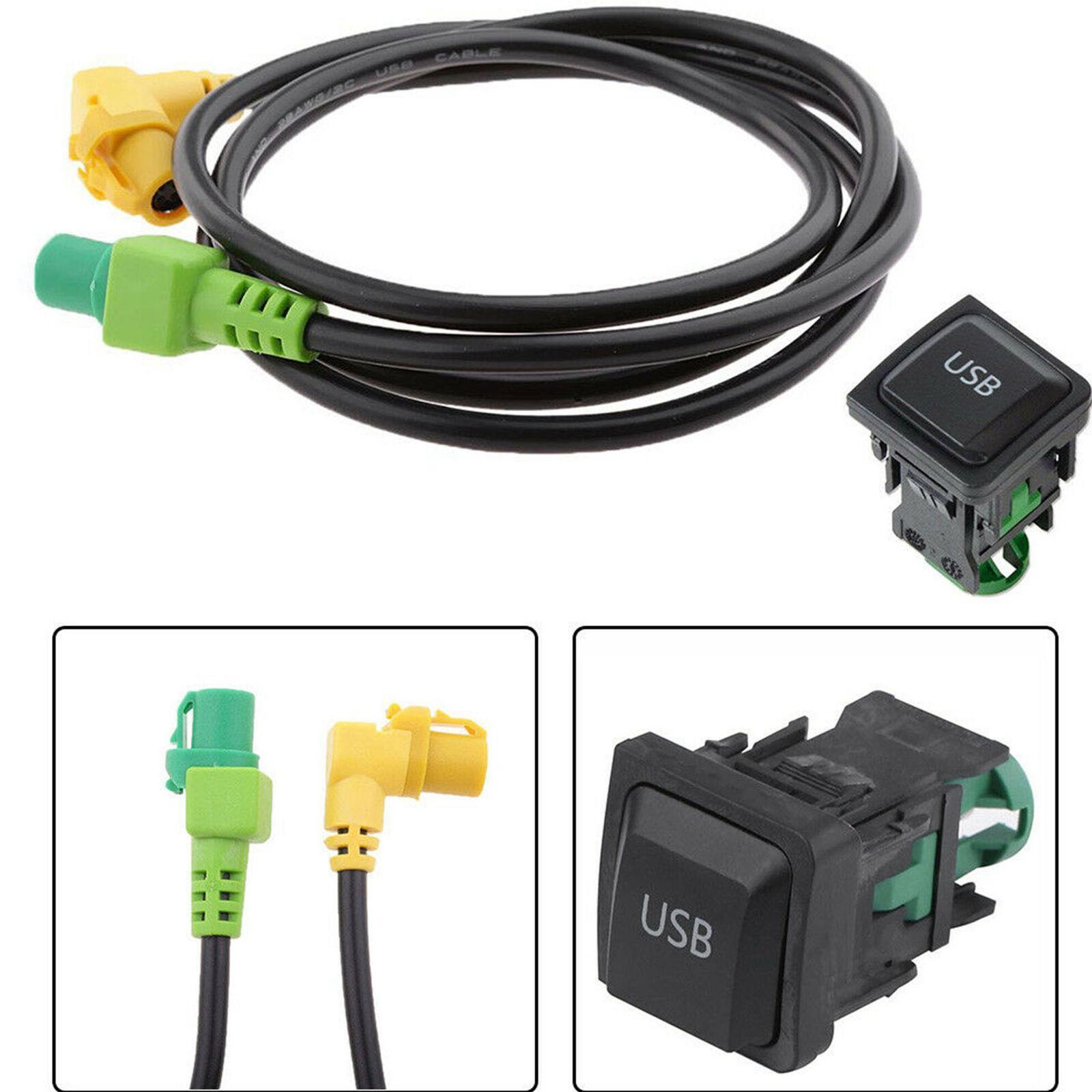 USB Car Switch Socket with Cable for VW RCD510 RCD310 for Golf /GTI/R MK5 MK6 for Jetta