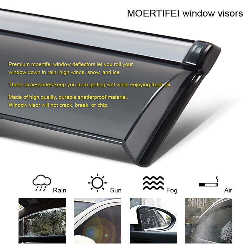 4X Window Deflector Visors Rain Guards Vent Shade for 2019-2023 for BMW X4 30i M40i