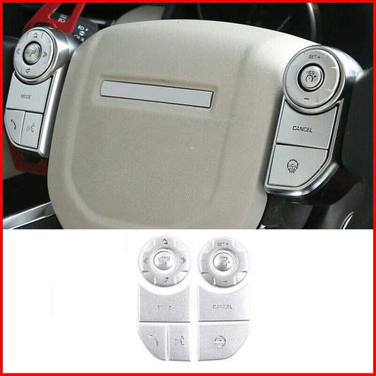 9P for Land Rover Range Sport 2014-2017 Silver Steering Wheel Button Cover Trim