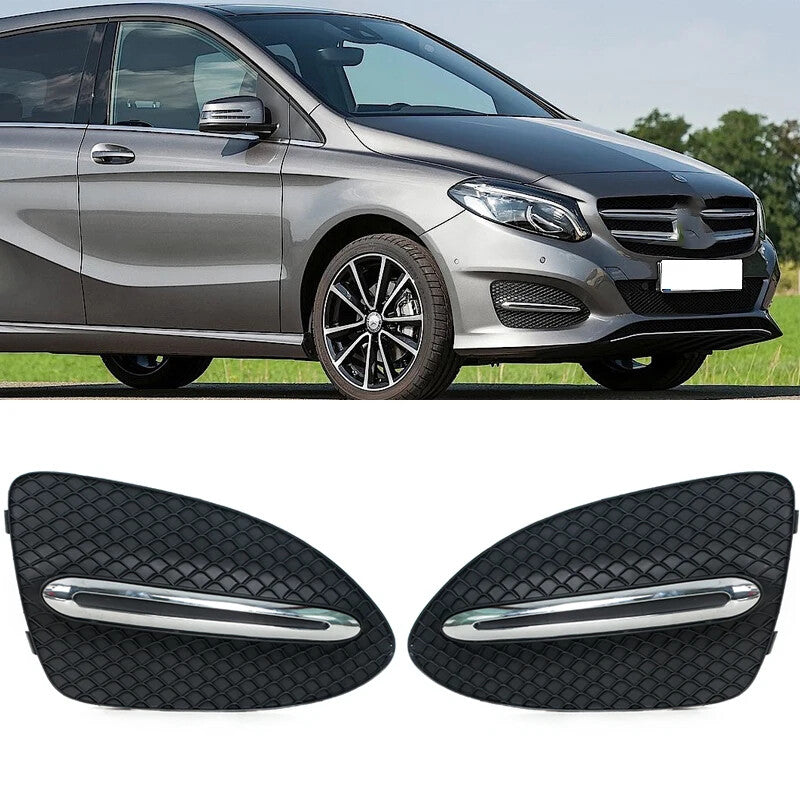 for Mercedes-Benz W246 2016-2019 Bar Mesh Grille Fog Lamp Frame Cover Trim Strip