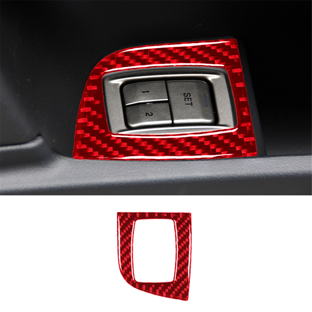 Red Cruise Control Button Frame Trim Cover Carbon Fiber for Jaguar XF 2009-2011