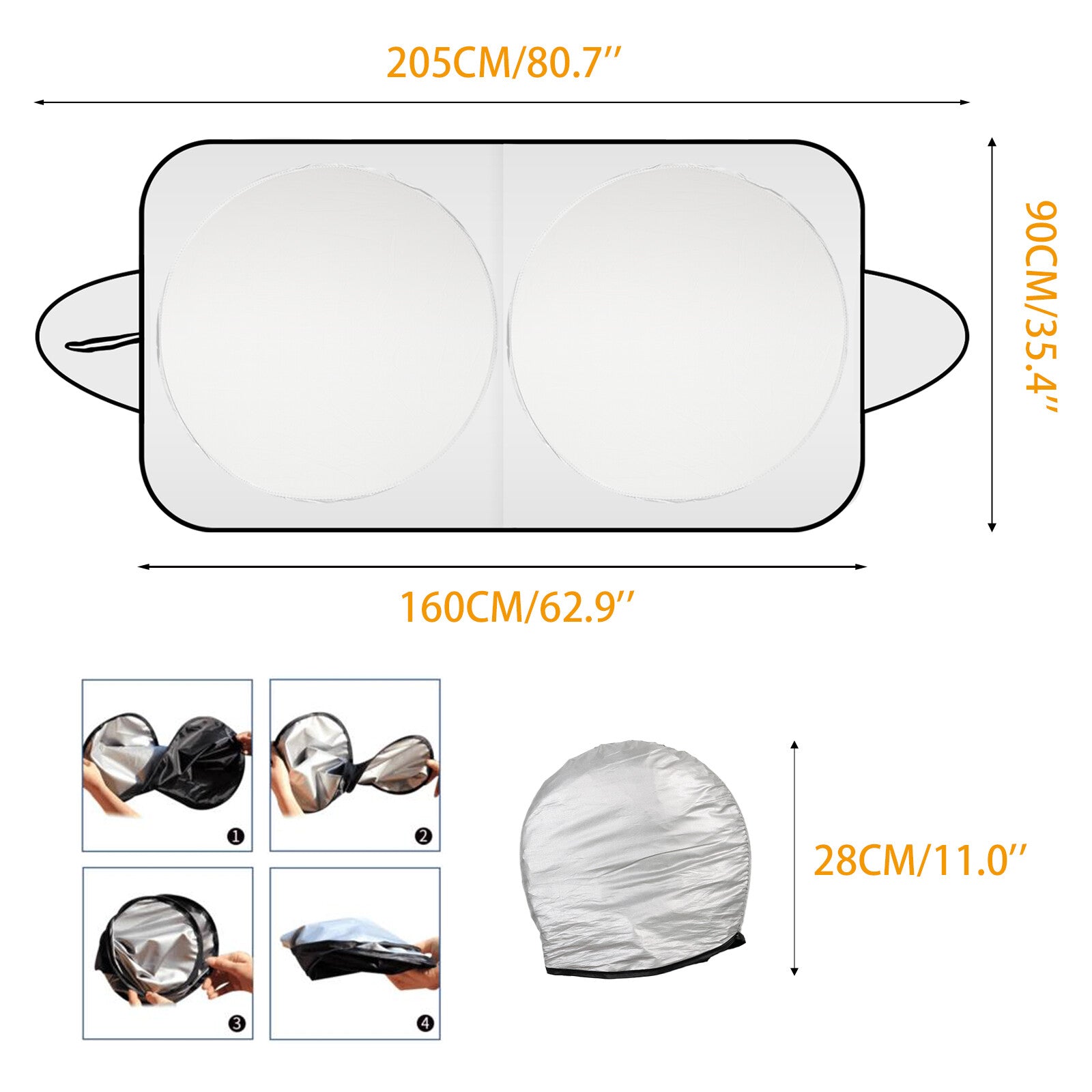 Large Car Sun Shade Visor Windscreen Sunshade Van Screen Cover Protector Cooler