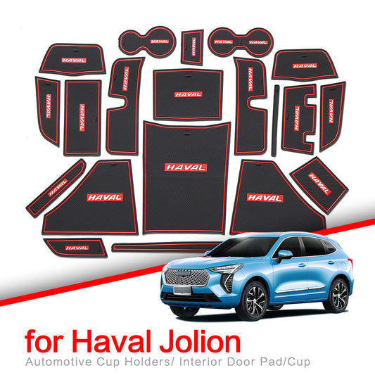 for Haval Jolion 2021 2022 Anti-Slip Gate Slot Cup Mat Accessories Door Pad RED