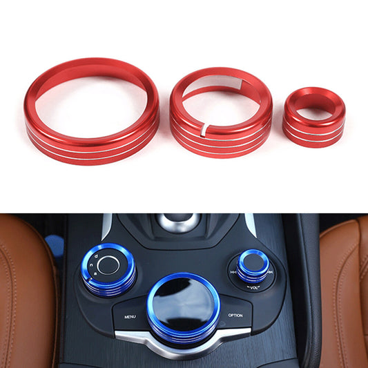 Central Control Multimedia Knob Ring Red for Alfa Romeo Giulia for Stelvio 2017-2019