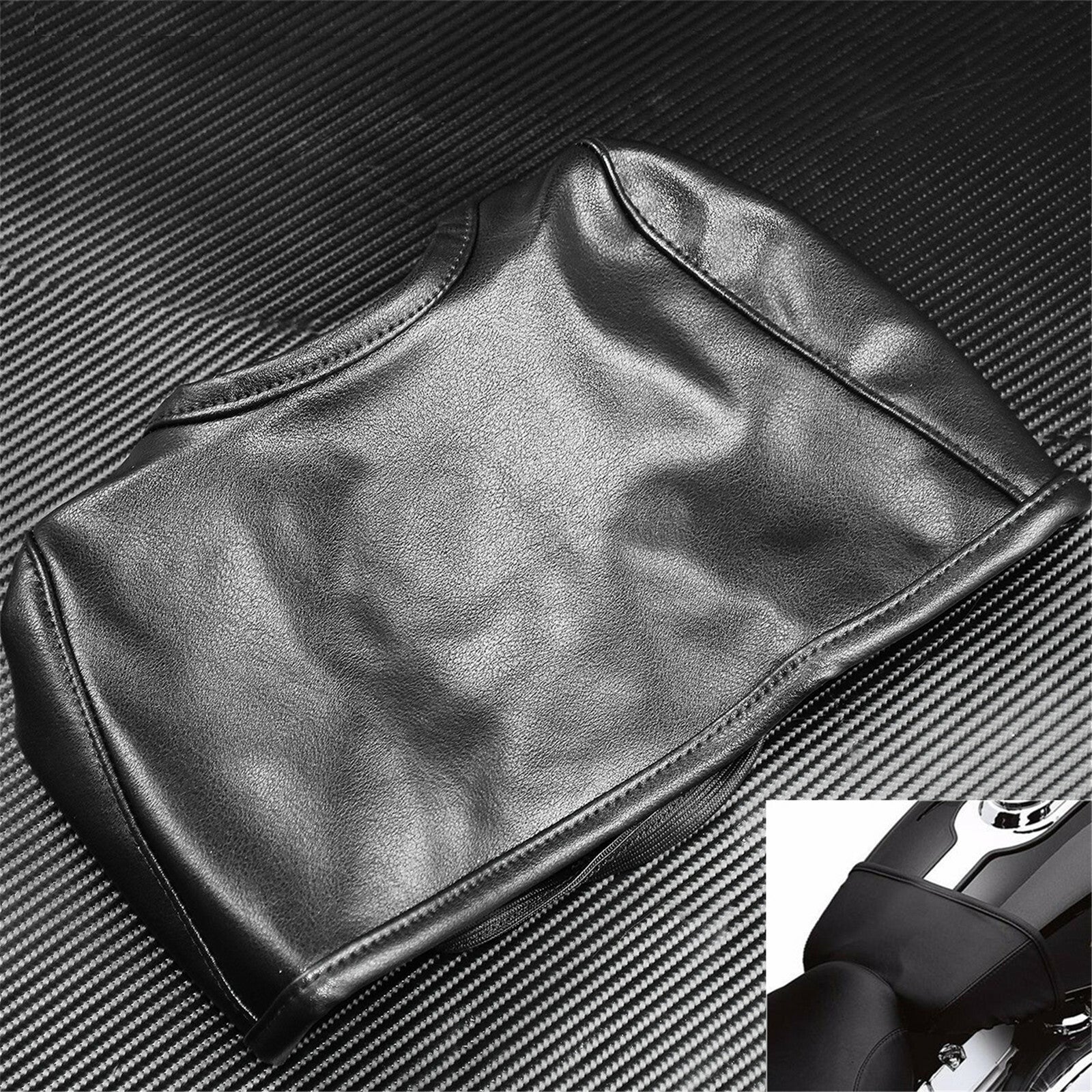 Gas Fuel Tank Bra Shield Protector Black Fit for Harley Dyna Fat Bob 2004-2017