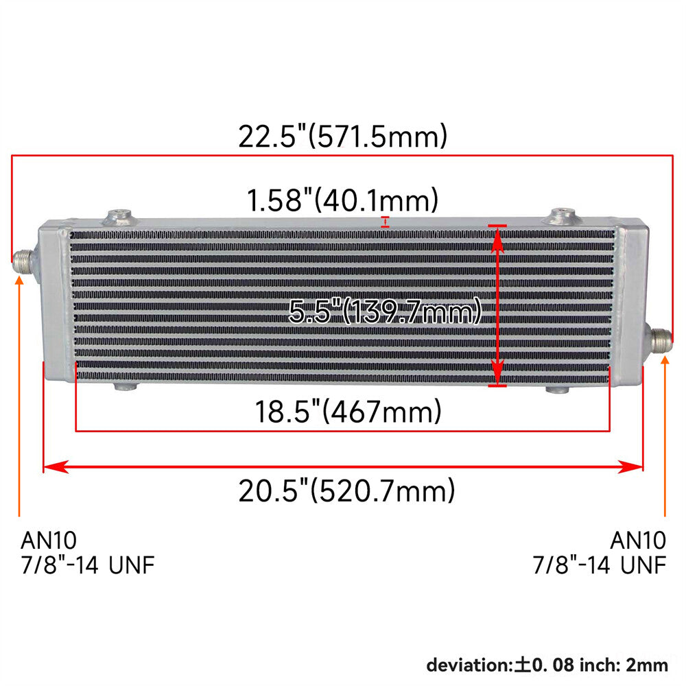 Universal Cross Flow Bar  Plate Oil Cooler Large Core:18.5x5.5x1.58 + Screws