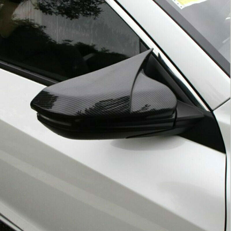 Carbon Fiber Style OX Side Door Rearview Mirror Cover Trim for Honda for Civic 19-21