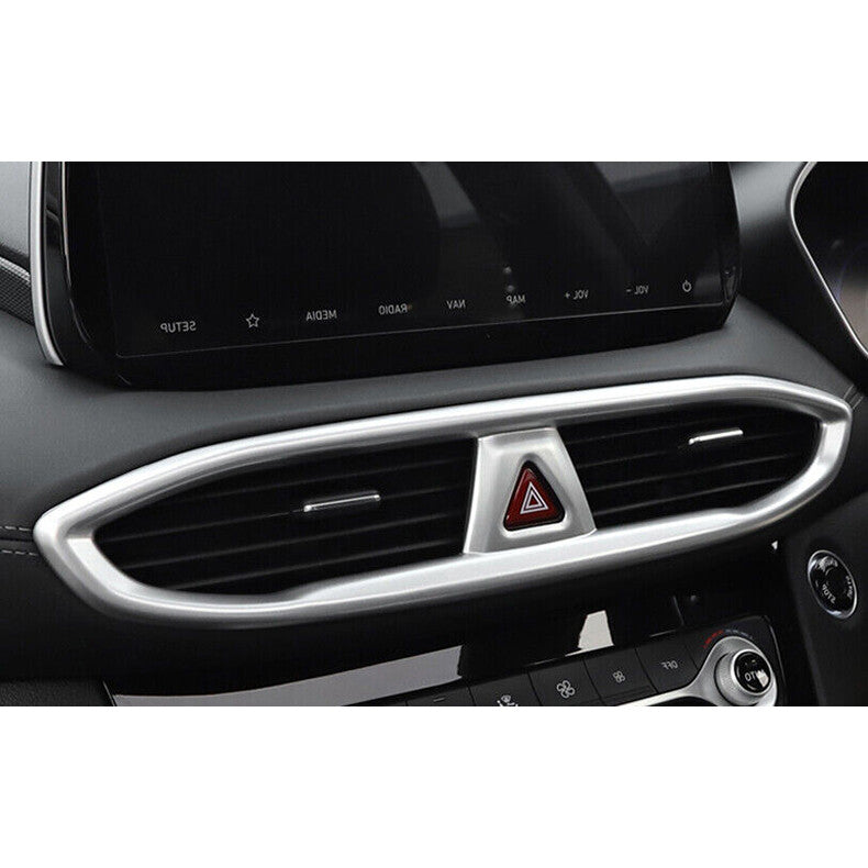 for Hyundai Santa Fe 2019-2022 Silver Central Console Air Outlet Vent Cover Trim