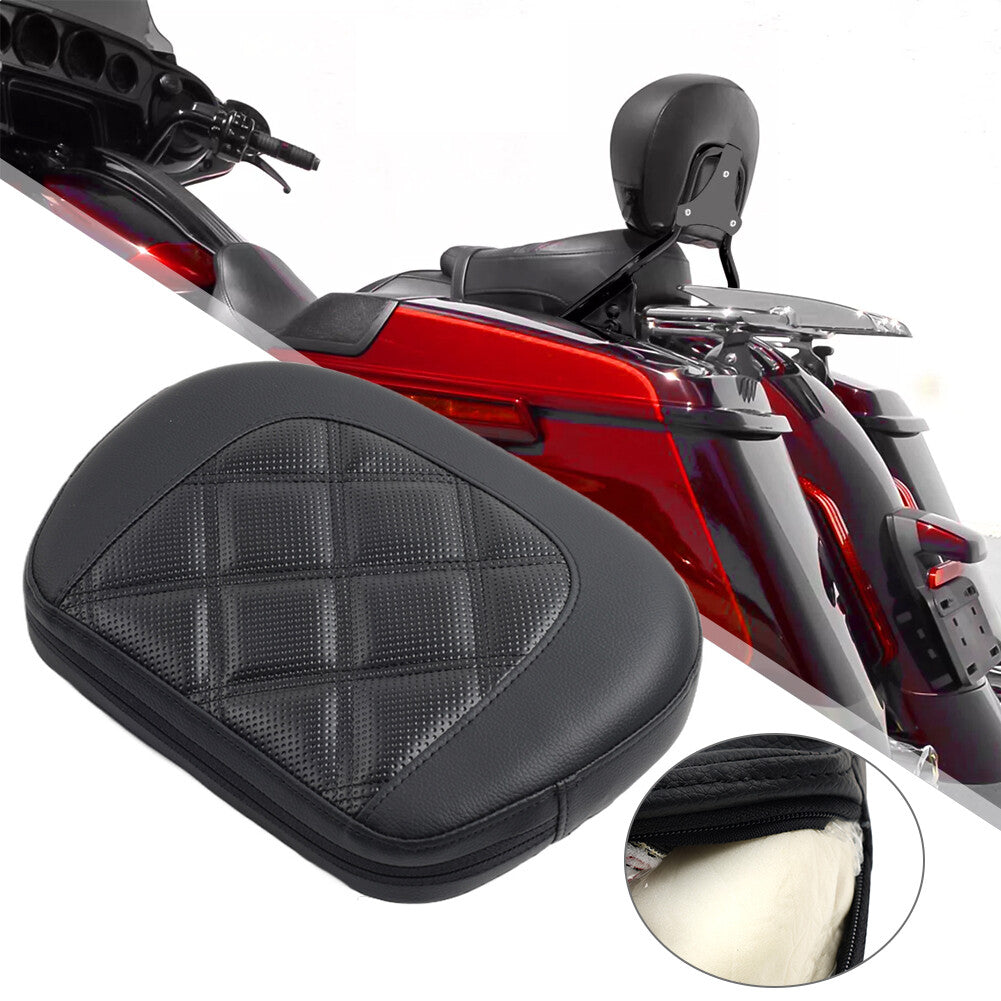 Rear Passenger Black Sissy Bar Backrest Pad for Harley Street Glide FLHX FLHXS