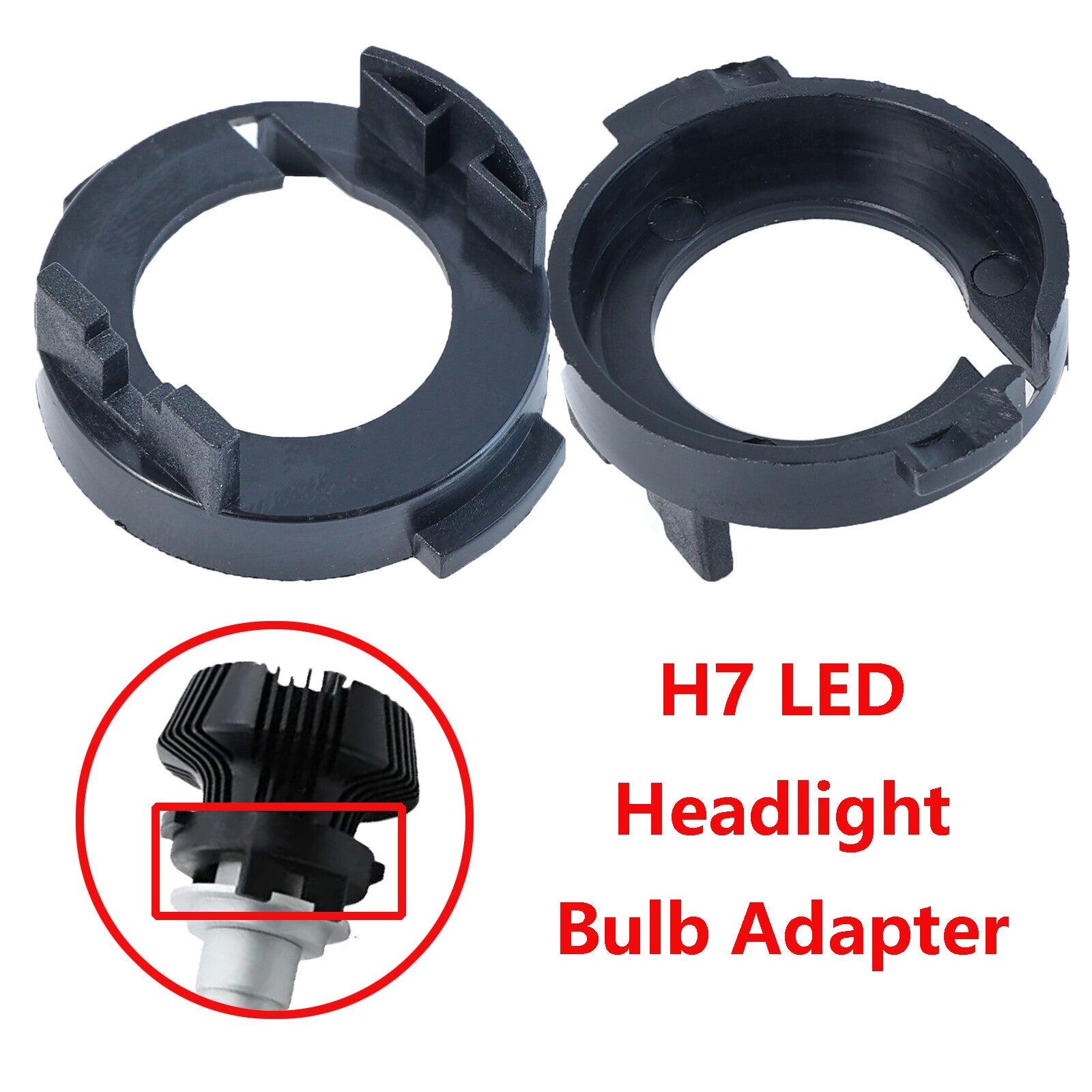 2X for KIA Carnival Rondo 7 H7 LED Headlight Bulb Adapter Base Retainer Holder