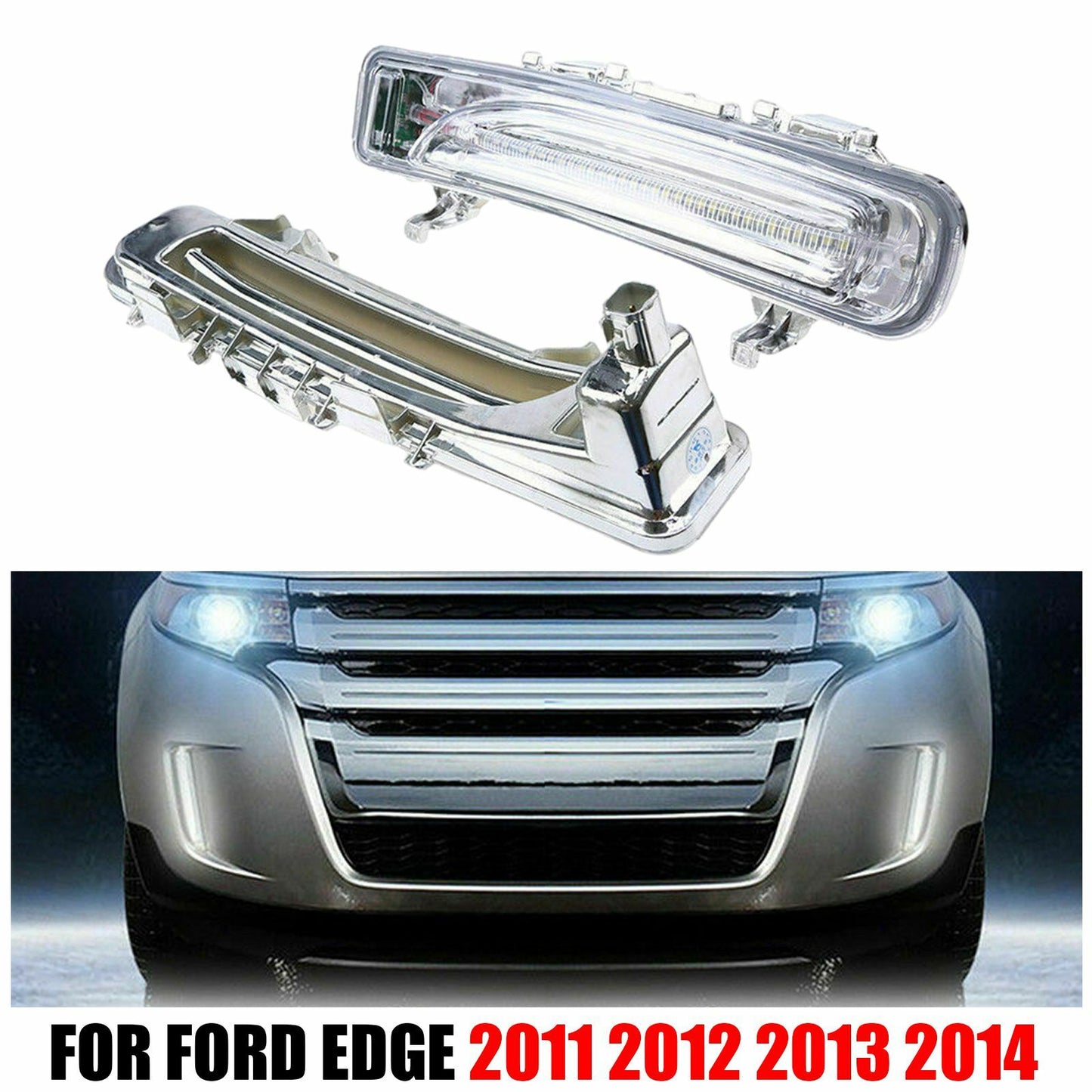 2-pack LED front bumper fog lights and daytime running lights for Edge 2011-2014