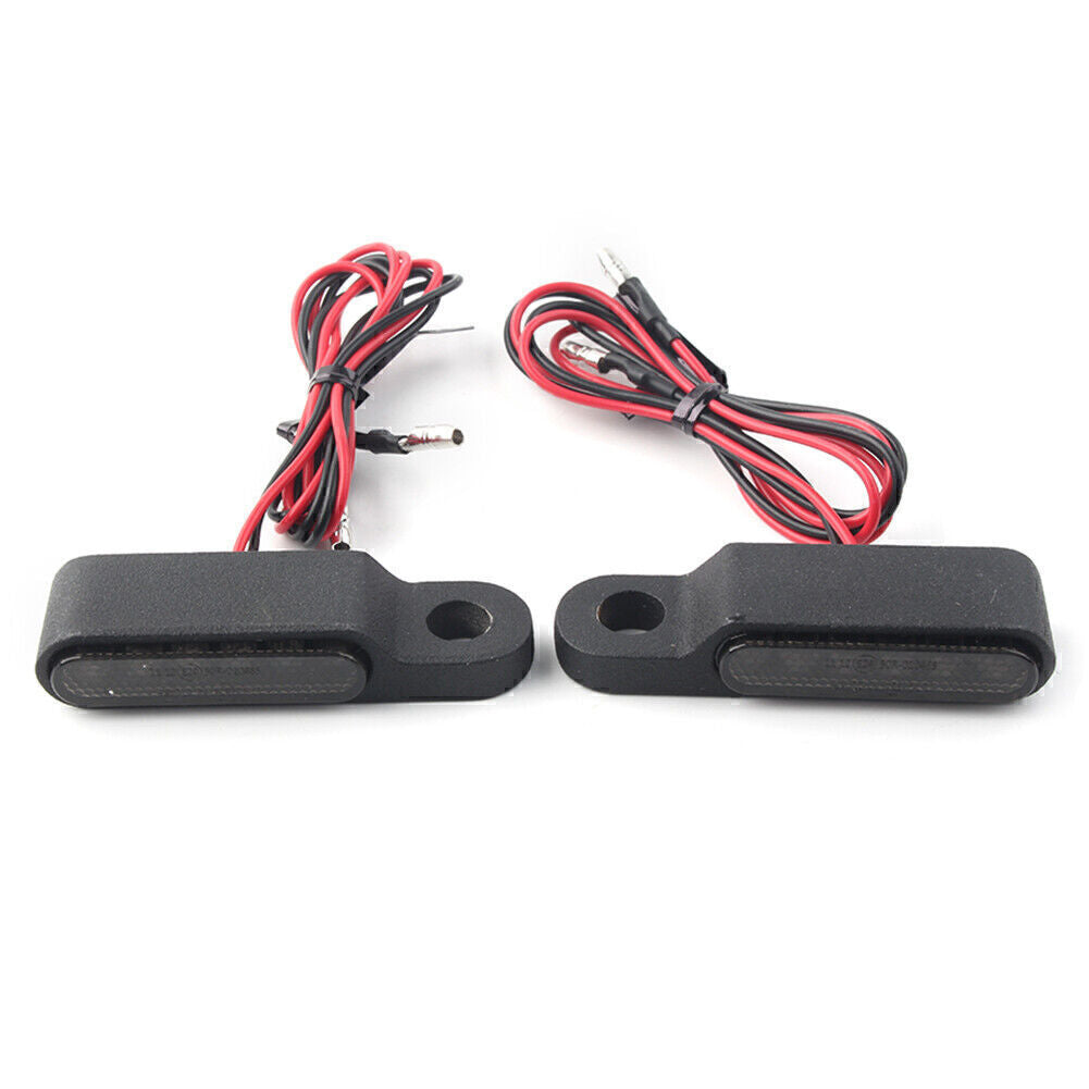 for Mini LED Turn Signal Light Lamp Brake Clutch Lever Flashers Black Pair Motor